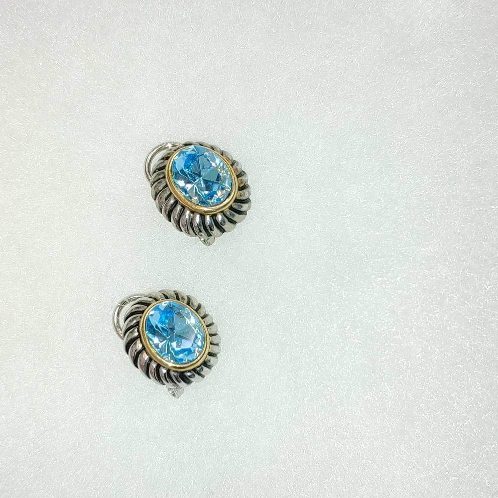 Blue topaz colored stone earrings